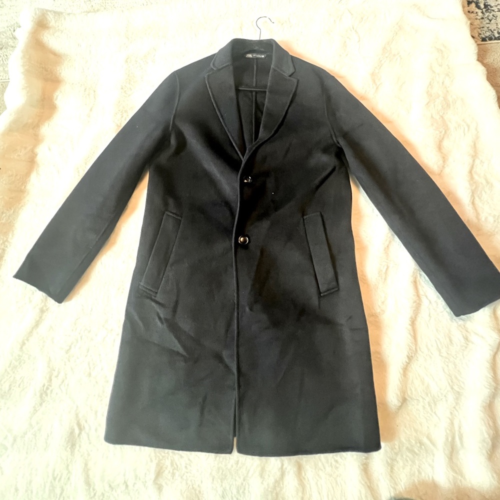 NWOT Zara Wool Coat in Black size Med
